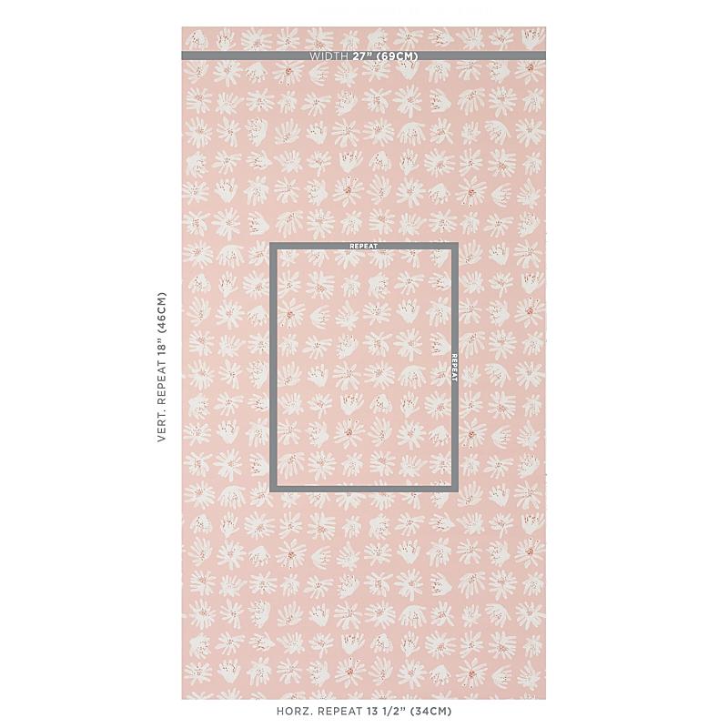 Schumacher Meadow Rock Blush Wallpaper