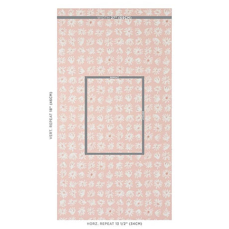 Schumacher Meadow Rock Blush Wallpaper
