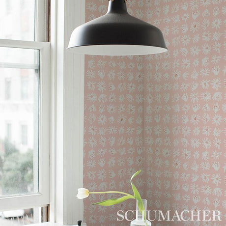 Schumacher Meadow Rock Blush Wallpaper