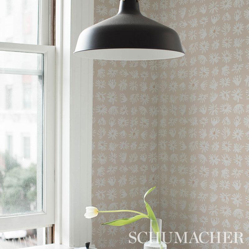 Schumacher Meadow Rock Neutral Wallpaper