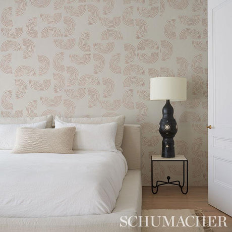 Schumacher Quansoo Coral On Ivory Wallpaper