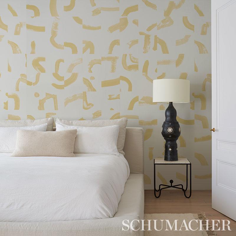 Schumacher Sepiessa Panel Set Yellow Wallpaper