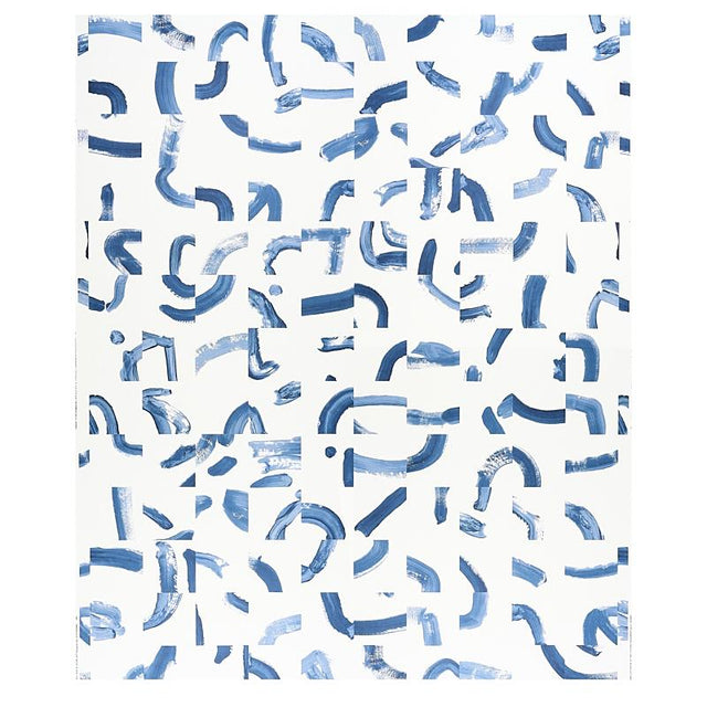Schumacher Sepiessa Panel Set Blue Wallpaper