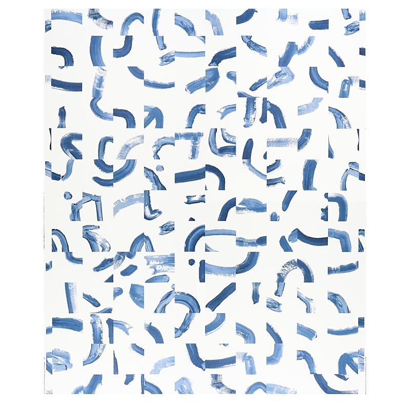Schumacher Sepiessa Panel Set Blue Wallpaper