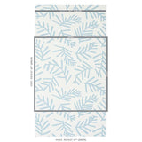 Schumacher Tiah Cove Blue Leaf Wallpaper