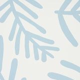 Schumacher Tiah Cove Blue Leaf Wallpaper