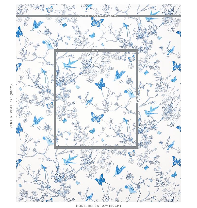 Schumacher Birds & Butterflies Porcelain Fabric – DecoratorsBest