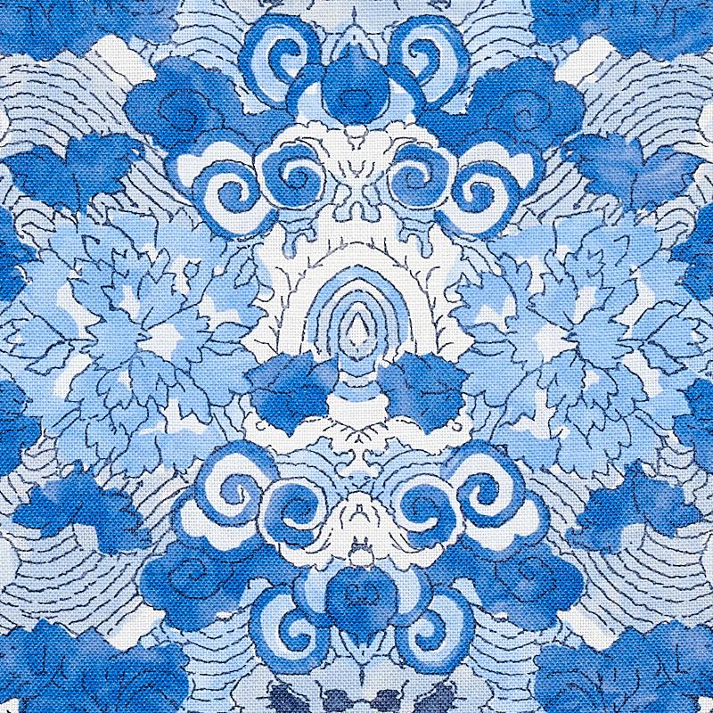 Schumacher Magic Mountain Dragon Porcelain Fabric