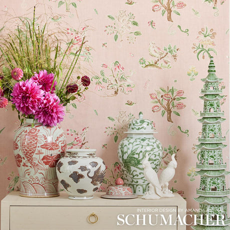 Schumacher Magical Menagerie Blush Fabric