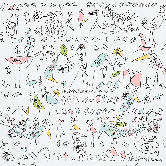 Schumacher Aviary Soft Multi Wallpaper