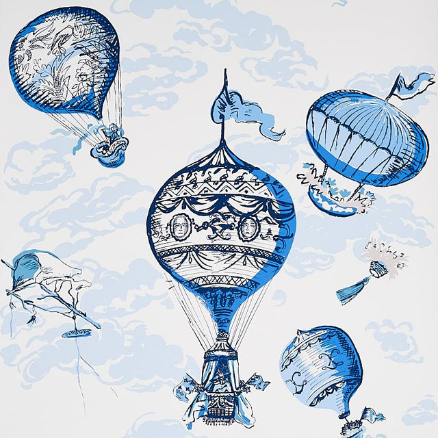 Schumacher Balloons Blue Wallpaper