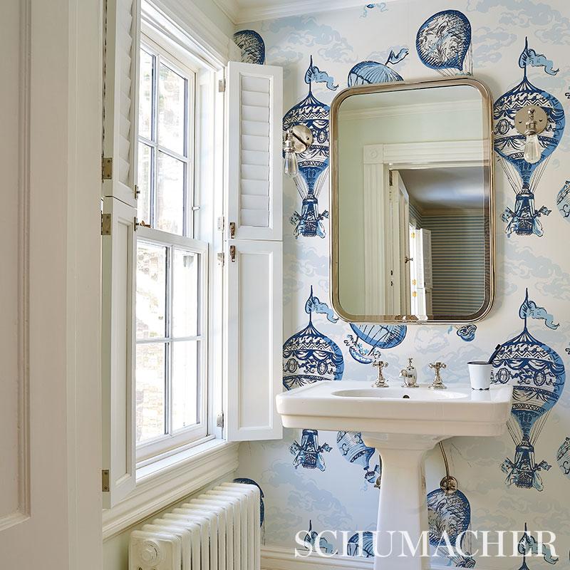 Schumacher Balloons Blue Wallpaper