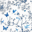 Schumacher Birds & Butterflies Porcelain Wallpaper
