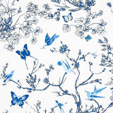 Schumacher Birds & Butterflies Porcelain Wallpaper