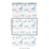 Schumacher Jungle Jubilee Blue Wallpaper
