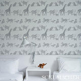 Schumacher Jungle Jubilee Charcoal Wallpaper