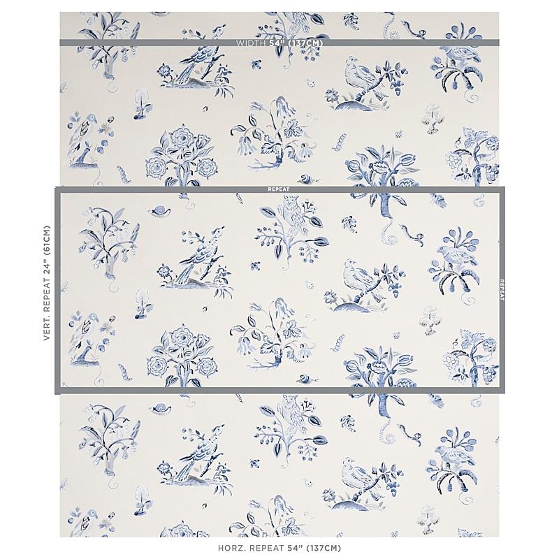 Schumacher Magical Menagerie Blues Wallpaper