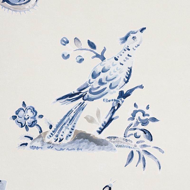 Schumacher Magical Menagerie Blues Wallpaper