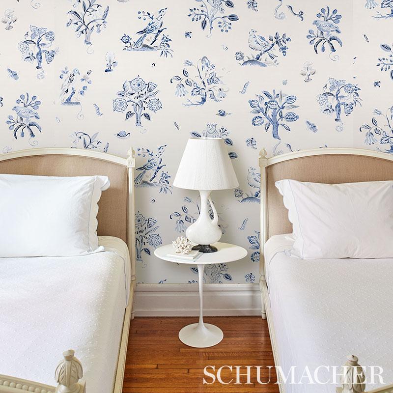 Schumacher Magical Menagerie Blues Wallpaper