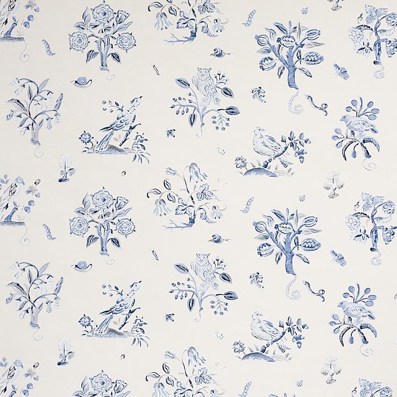 Schumacher Magical Menagerie Blues Wallpaper