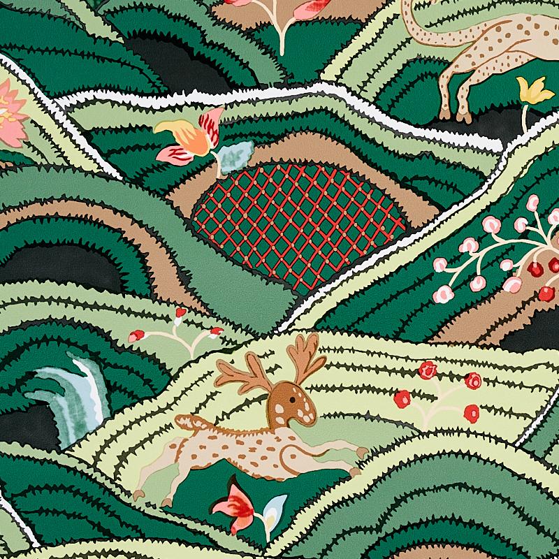 Schumacher Rolling Hills Green Wallpaper