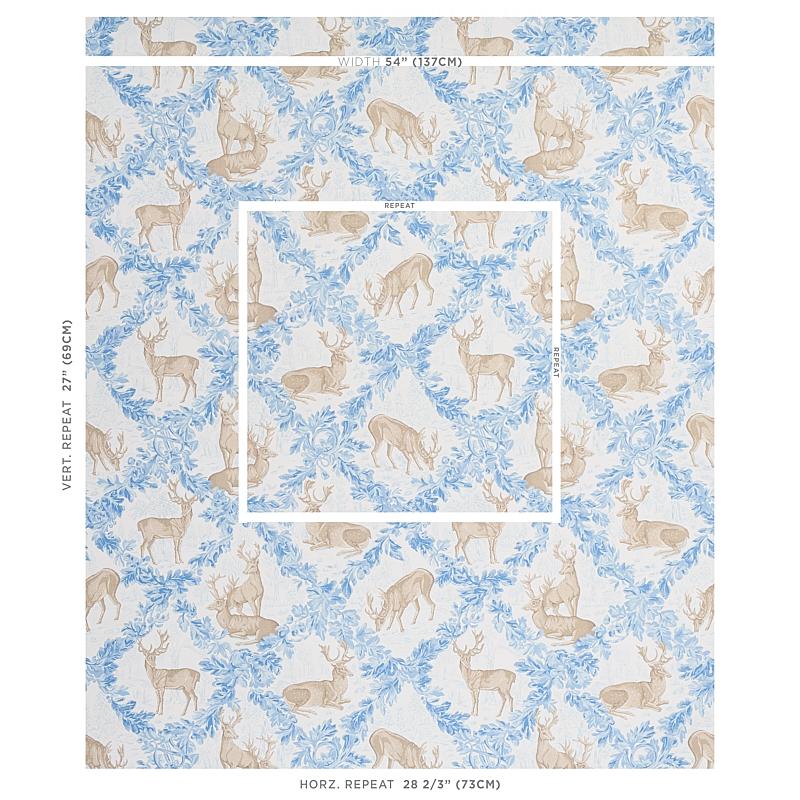 Schumacher Woburn Meadow Ice Wallpaper