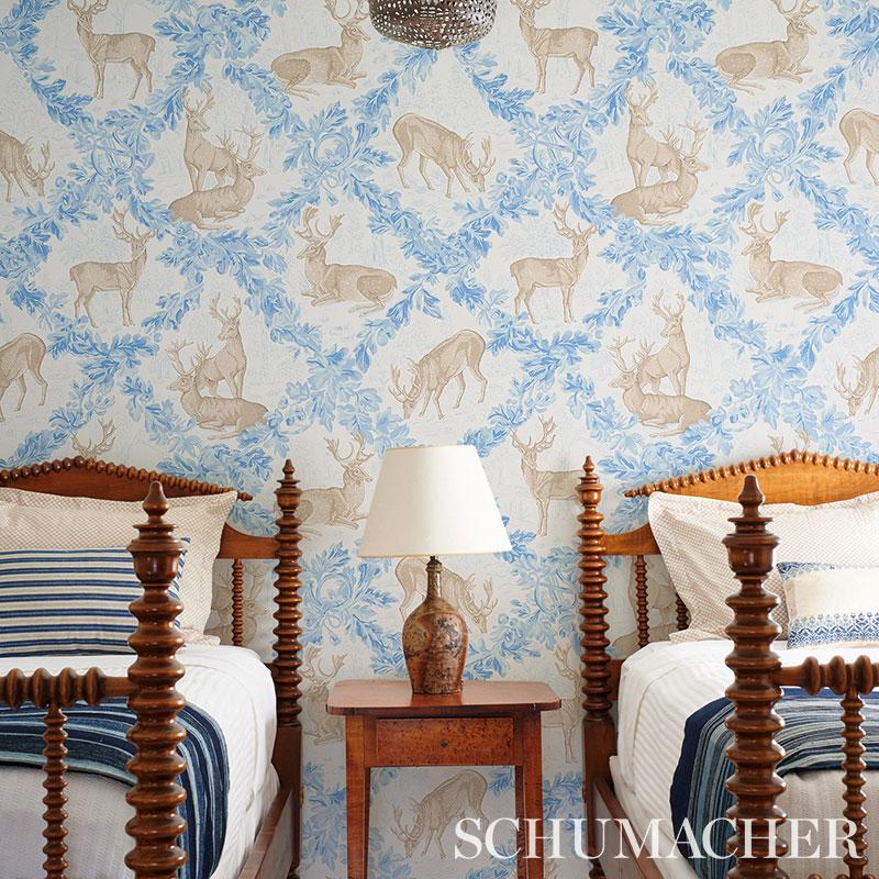 Schumacher Woburn Meadow Ice Wallpaper