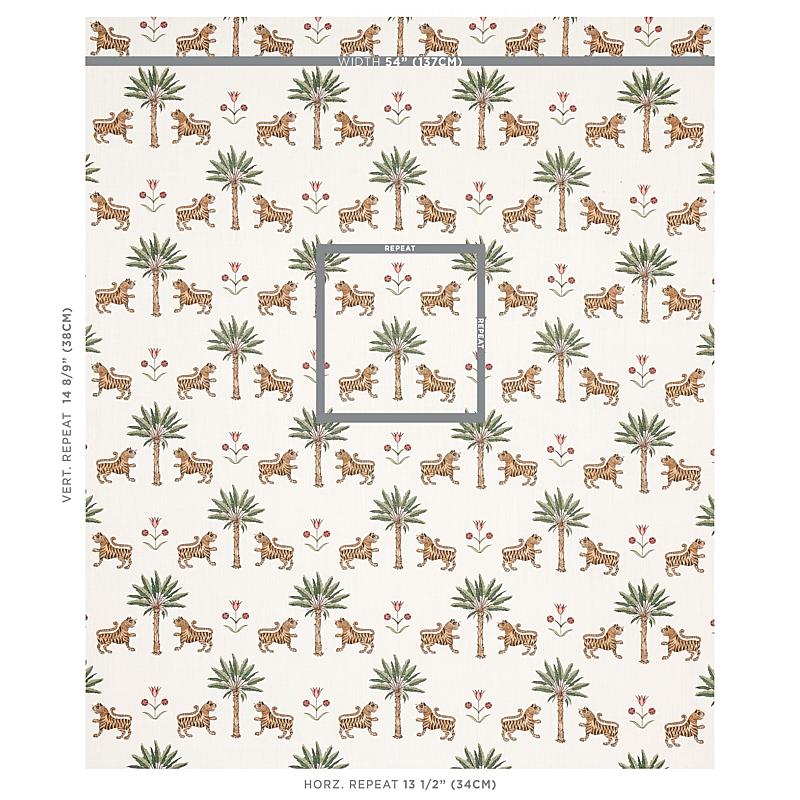 Schumacher Tiger Palm Cocoa Fabric