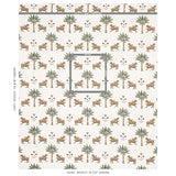 Schumacher Tiger Palm Cocoa Fabric