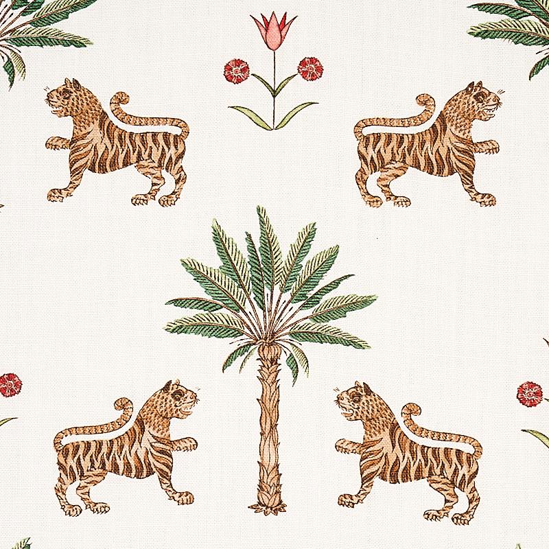 Schumacher Tiger Palm Cocoa Fabric