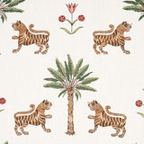 Schumacher Tiger Palm Cocoa Fabric