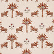 Schumacher Tiger Palm Crimson Fabric
