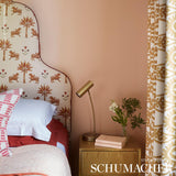 Schumacher Tiger Palm Crimson Fabric