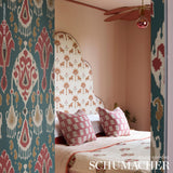 Schumacher Tiger Palm Crimson Fabric