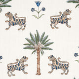 Schumacher Tiger Palm Delft Fabric