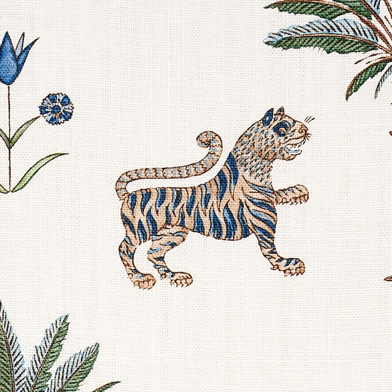 Schumacher Tiger Palm Delft Fabric