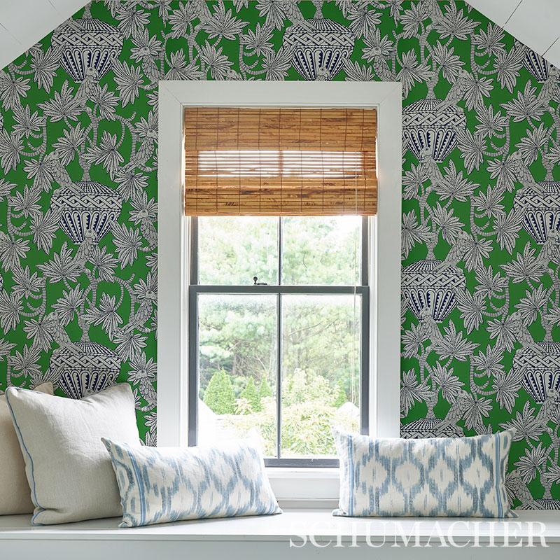 Schumacher Santarem Green Wallpaper