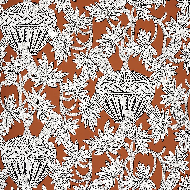 Schumacher Santarem Chocolate Wallpaper