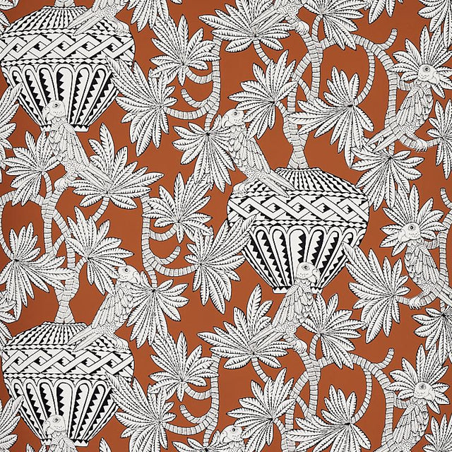 Schumacher Santarem Chocolate Wallpaper