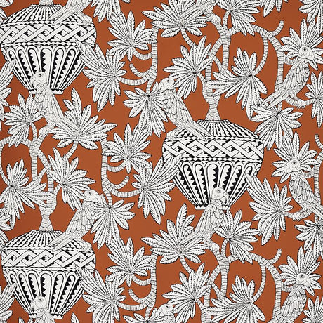 Schumacher Santarem Chocolate Wallpaper