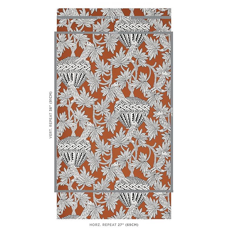 Schumacher Santarem Chocolate Wallpaper