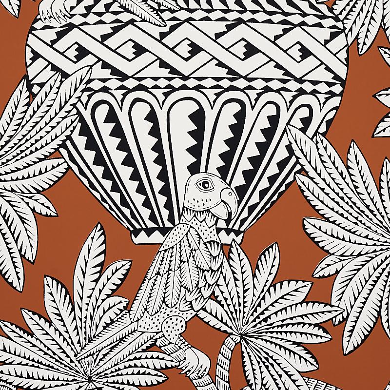 Schumacher Santarem Chocolate Wallpaper