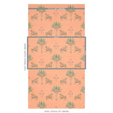 Schumacher Tiger Palm Crimson On Peach Wallpaper