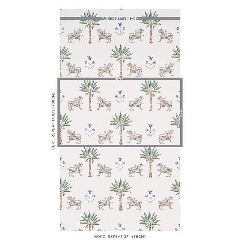 Schumacher Tiger Palm Delft Wallpaper