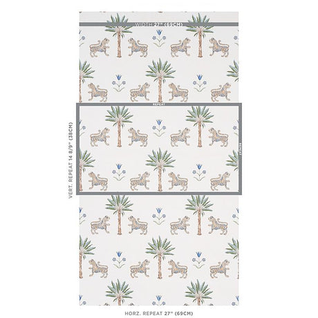 Schumacher Tiger Palm Delft Wallpaper