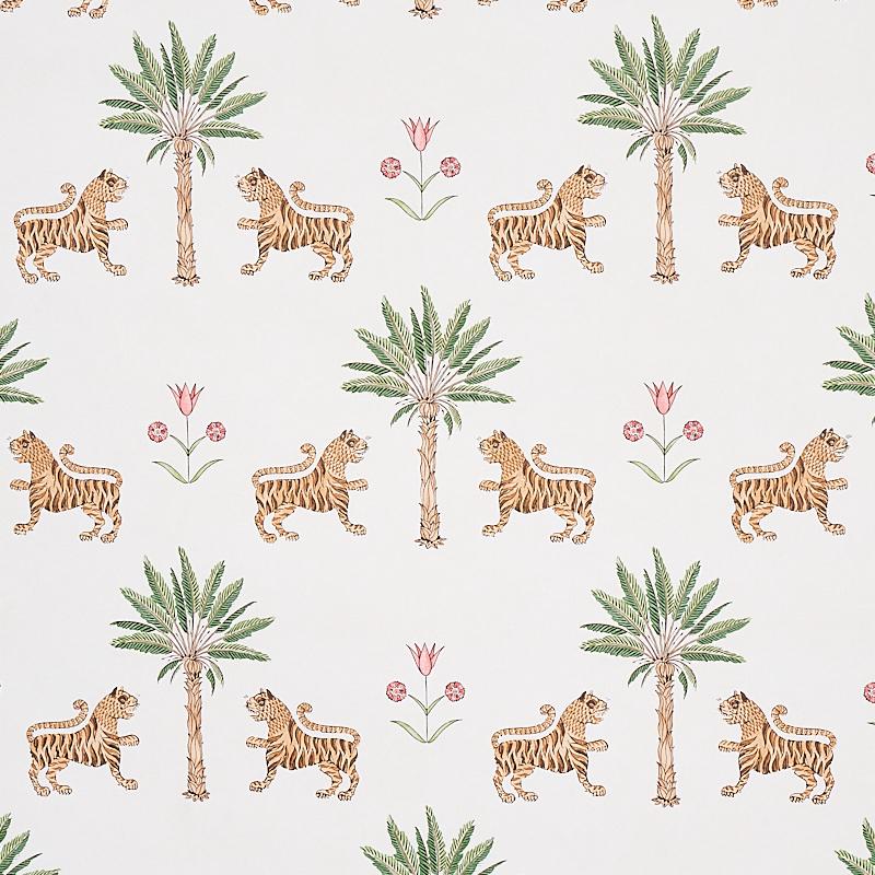 Schumacher Tiger Palm Crimson Wallpaper