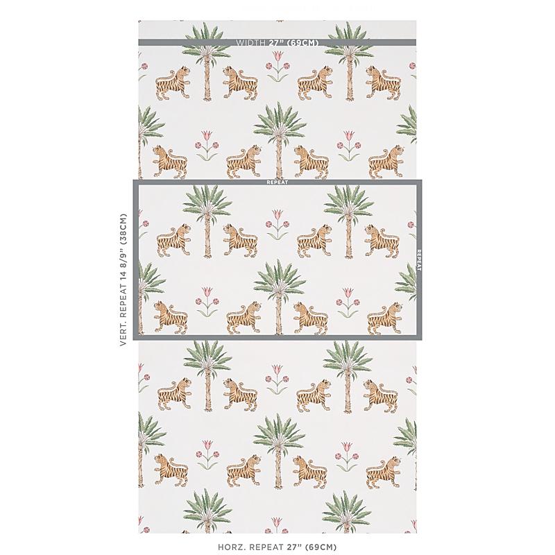 Schumacher Tiger Palm Crimson Wallpaper