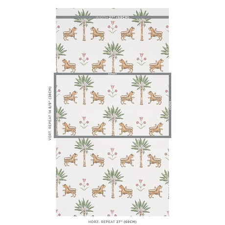 Schumacher Tiger Palm Crimson Wallpaper