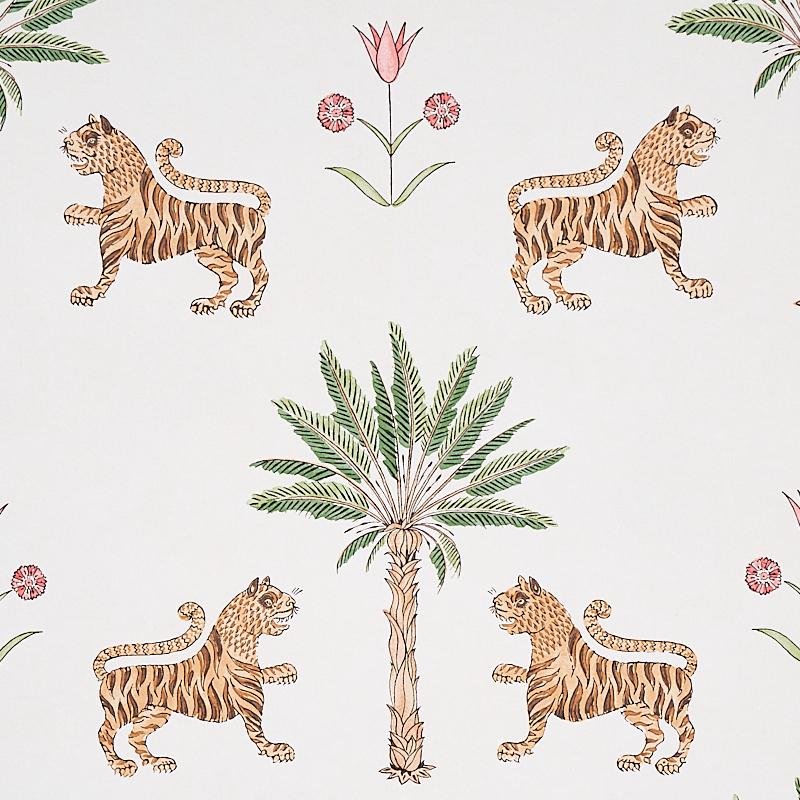 Schumacher Tiger Palm Crimson Wallpaper