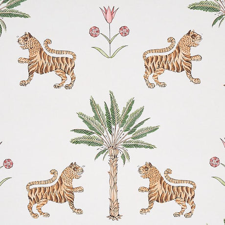 Schumacher Tiger Palm Crimson Wallpaper